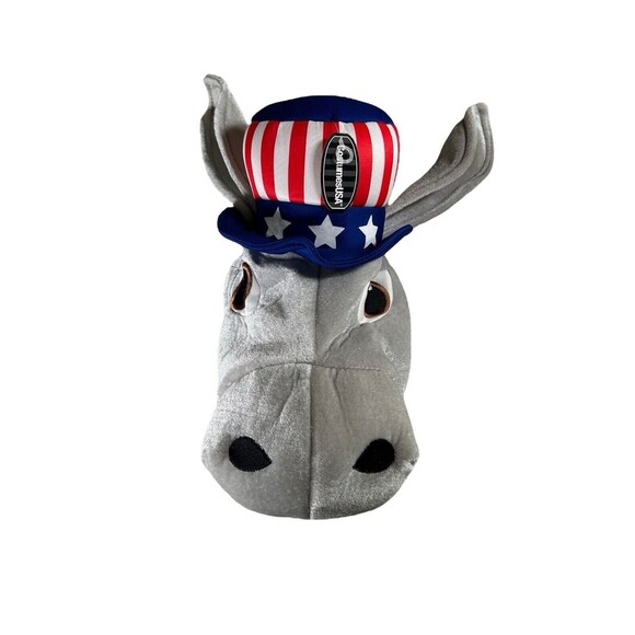 Adult DEMOCRATIC PARTY DONKEY Plush HAT OS Political Costume USA Politics- New - Picture 1 of 8
